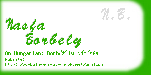 nasfa borbely business card